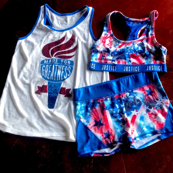 Justice Other - America Cheer or Gym Outfit! 🇺🇸